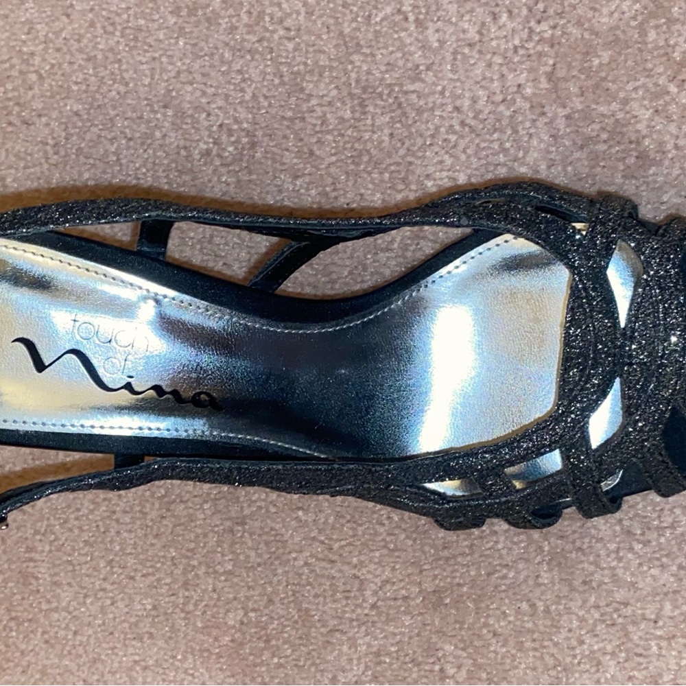 “Nina” Shoes Sparkling Black Heels with “Touch of Nina insoles” - Picture 5 of 14